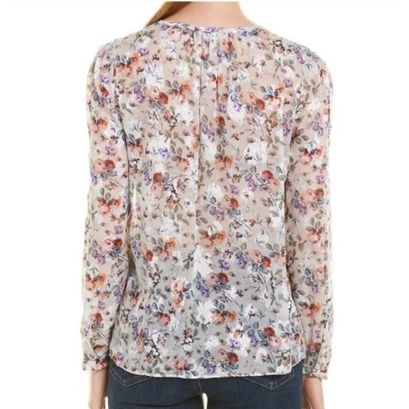 Rebecca Taylor | Ruby silk blend floral jacquard sheer blouse - Picture 2 of 11